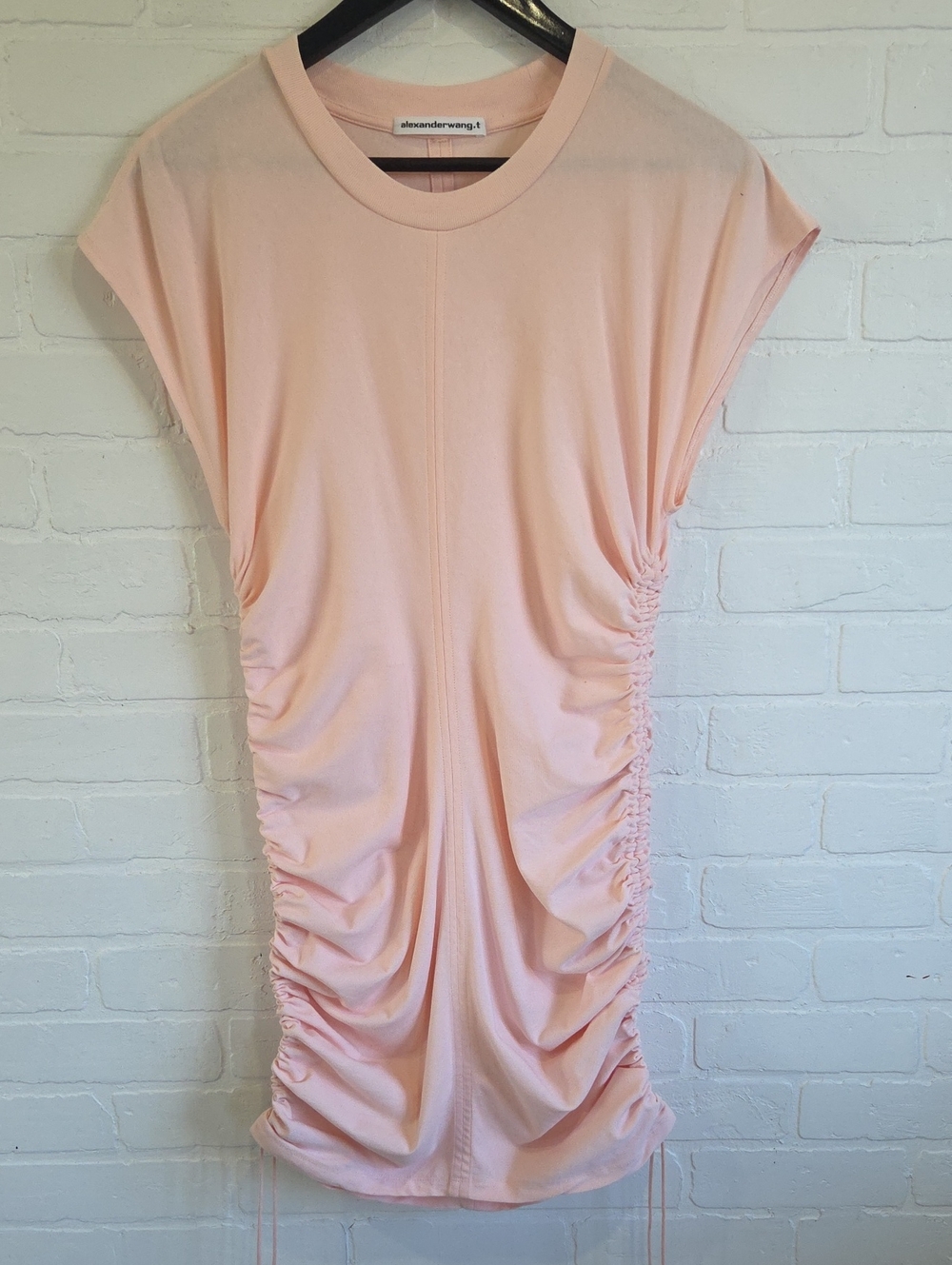 Alexander Wang Blush Pink Side-Ruched Mini Dress